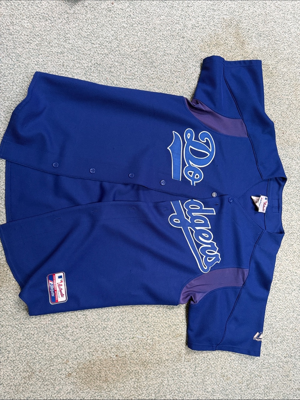 Majestic Dodgers Blue Jersey with Purple Accent